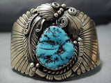 Superlative Vintage Native American Jewelry Navajo Turquoise Sterling Silver Cuff Bracelet Old-Nativo Arts