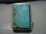Superlative Vintage Native American Navajo Old Royston Turquoise Sterling Silver Ring Old-Nativo Arts