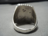 Superlative Vintage Native American Navajo Old Royston Turquoise Sterling Silver Ring Old-Nativo Arts