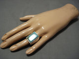 Superlative Vintage Native American Navajo Old Royston Turquoise Sterling Silver Ring Old-Nativo Arts