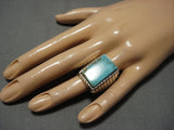 Superlative Vintage Native American Navajo Old Royston Turquoise Sterling Silver Ring Old-Nativo Arts