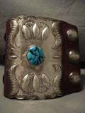 Superlative Vintage Navajo Hand Hammered Turquoise Native American Jewelry Silver Ketoh Bracelet-Nativo Arts