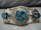 Superlative Vintage Navajo Turquoise Sterling Silver Native American Bracelet-Nativo Arts