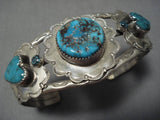 Superlative Vintage Navajo Turquoise Sterling Silver Native American Bracelet-Nativo Arts