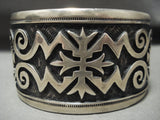 Supreme Intricacy! Vintage Hopi/ Navajo Native American Jewelry Silver Geometric Bracelet-Nativo Arts