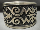 Supreme Intricacy! Vintage Hopi/ Navajo Native American Jewelry Silver Geometric Bracelet-Nativo Arts