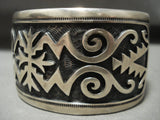 Supreme Intricacy! Vintage Hopi/ Navajo Native American Jewelry Silver Geometric Bracelet-Nativo Arts