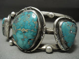 Supreme Vintage Navajo 'Triple Carico Lake Turquoise' Native American Jewelry Silver Bracelet-Nativo Arts