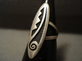 Tall And Towering Vintage Hopi Maiden Geometric Native American Jewelry Silver Ring-Nativo Arts