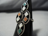 Tall Vintage Navajo Royston Turquoise Sterling Silver Native American Jewelry Zuni Ring Old-Nativo Arts