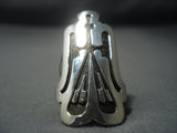 Tall Vintage Navajo Sterling Native American Jewelry Silver Peyote Bird Ring-Nativo Arts