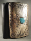 Tall Vintage Navajo Turquoise Native American Jewelry Silver Ketoh Bracelet Old Vtg Sterling-Nativo Arts