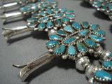 Tears Of Joy Vintage Native American Jewelry Navajo Turquoise Sterling Silver Squash Blossom Necklace-Nativo Arts