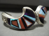 Technique Technique! Waving Vintage Navajo Turquoise Opal Pueblo Native American Jewelry Silver Bracelet-Nativo Arts