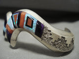 Technique Technique! Waving Vintage Navajo Turquoise Opal Pueblo Native American Jewelry Silver Bracelet-Nativo Arts