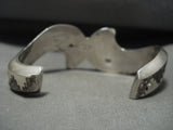 Technique Technique! Waving Vintage Navajo Turquoise Opal Pueblo Native American Jewelry Silver Bracelet-Nativo Arts