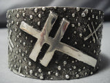 Thcik And Heavy!! 112 Grams Native American Sterling Silver Bracelet Cuff-Nativo Arts