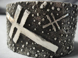 Thcik And Heavy!! 112 Grams Native American Sterling Silver Bracelet Cuff-Nativo Arts