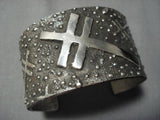 Thcik And Heavy!! 112 Grams Native American Sterling Silver Bracelet Cuff-Nativo Arts