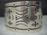 Thck And Heavy!! Vintage Native American Jewelry Navajo Sterling Silver Alvin Monte Bracelet-Nativo Arts