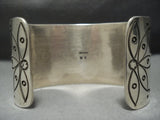 Thck And Heavy!! Vintage Native American Jewelry Navajo Sterling Silver Alvin Monte Bracelet-Nativo Arts