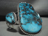 The Best And Most Opulent Vintage Navajo Blue Wind Turquoise Native American Jewelry Silver Bracelet-Nativo Arts