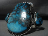 The Best And Most Opulent Vintage Navajo Blue Wind Turquoise Native American Jewelry Silver Bracelet-Nativo Arts