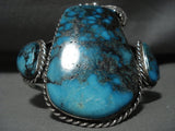 The Best And Most Opulent Vintage Navajo Blue Wind Turquoise Native American Jewelry Silver Bracelet-Nativo Arts