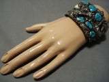 The Best Leaf Vintage Native American Jewelry Navajo Turquoise Sterling Silver Bracelet Old Cuff-Nativo Arts