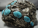 The Best Leaf Vintage Native American Jewelry Navajo Turquoise Sterling Silver Bracelet Old Cuff-Nativo Arts