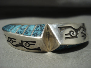 The Best Lonn Parker Navajo Spiderweb Turquoise Native American Jewelry Silver Geometric Bracelet-Nativo Arts