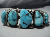 The Best Vintage Native American Jewelry Navajo Blue Wind Turquoise Sterling Silver Bracelet Old Cuff-Nativo Arts