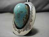 The Best Vintage Native American Navajo #8 Turquoise Sterling Silver Ring- Huge!!-Nativo Arts