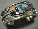 The Best Vintage Native American Navajo Rick Tolino Turquoise Sterling Silver Inlay Bracelet-Nativo Arts