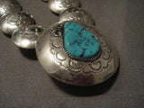 THE BEST VINTAGE NAVAJO ""FLAT TOOLED BEAD"" SILVER NECKLACE-Nativo Arts