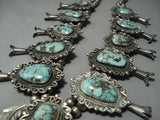 The Best Vintage Navajo Green Turquoise Sterling Native American Jewelry Silver Squash Blossom Necklace-Nativo Arts