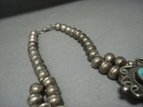 The Best Vintage Navajo Green Turquoise Sterling Native American Jewelry Silver Squash Blossom Necklace-Nativo Arts