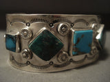 The Best Vintage Navajo Leo Nez Persian Turquoise Native American Jewelry Silver Bracelet-Nativo Arts