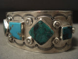 The Best Vintage Navajo Leo Nez Persian Turquoise Native American Jewelry Silver Bracelet-Nativo Arts