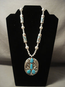 The Best Vintage Navajo Singer 'Inlay Tube: Native American Jewelry Silver Turquoise Necklace-Nativo Arts