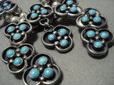 The Best Vintage Navajo 'Snake Eye Turquoise' Squash Blossom Native American Jewelry Silver Necklace-Nativo Arts