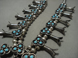 The Best Vintage Navajo 'Snake Eye Turquoise' Squash Blossom Native American Jewelry Silver Necklace-Nativo Arts