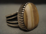 The Best Vintage Navajo Tommy Jackson 'Nature Scene Agate' Native American Jewelry Silver Ring-Nativo Arts