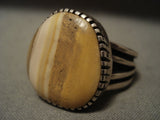 The Best Vintage Navajo Tommy Jackson 'Nature Scene Agate' Native American Jewelry Silver Ring-Nativo Arts