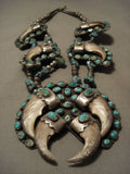 The Best Vintage Navajo Turquoise Native American Jewelry Silver Real Squash Blossom Necklace Old-Nativo Arts