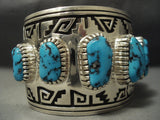 The Biggest And Best Navajo Vernon Haskie Turquoise Sterling Native American Jewelry Silver Bracelet-Nativo Arts