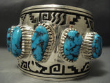 The Biggest And Best Navajo Vernon Haskie Turquoise Sterling Native American Jewelry Silver Bracelet-Nativo Arts