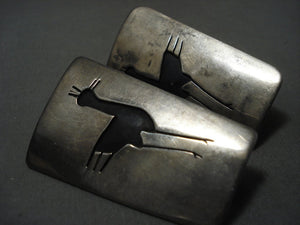 The Biggest And Best Vintage Hopi/ Navajo Native American Jewelry Silver Bird Cufflinks-Nativo Arts