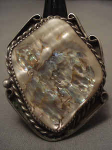 The Biggest And Best Vintage Navajo Abalone Native American Jewelry Silver Ring Old-Nativo Arts