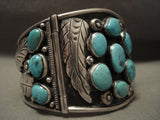 The Biggest And Best Vintage Navajo Clasp Link Turquoise Navajo Native American Jewelry Silver Bracelet-Nativo Arts